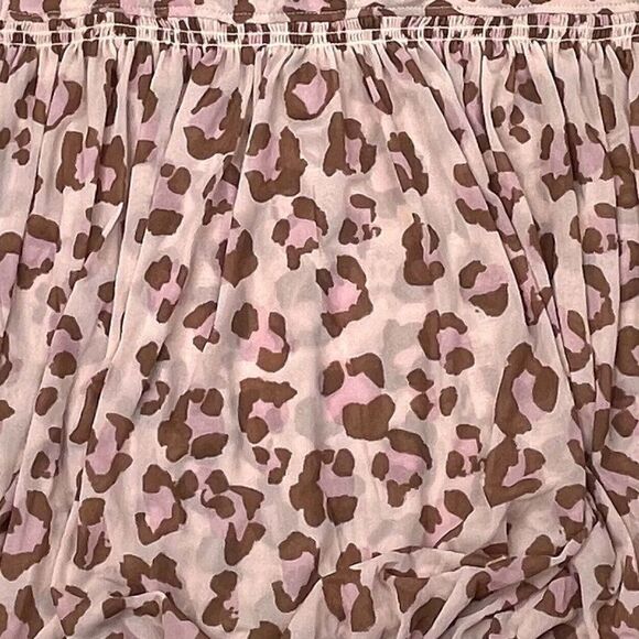 Free People Meg Leopard Print Blouse Pink Blush - Picture 8 of 10